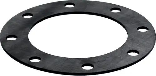 Schwarze Dichtung mit kreisförmigem Design und mehreren Befestigungslöchern. Produkt von Wolf, geeignet für Handlochdeckel.